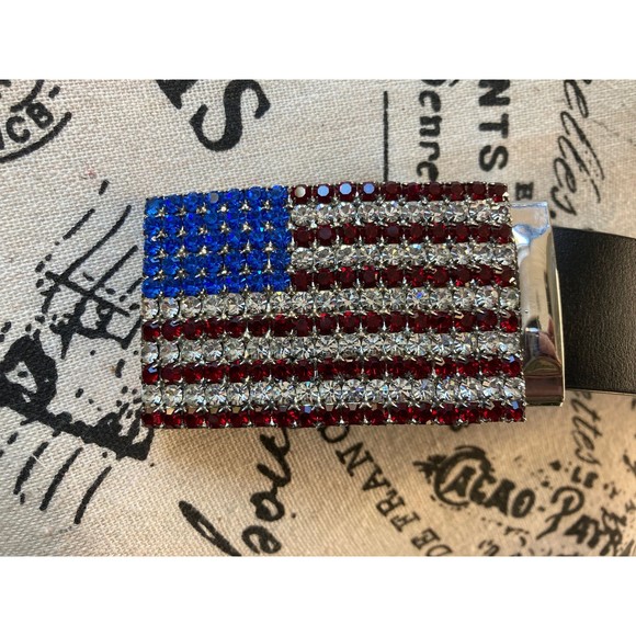 American Flag Rhinestone Belt main image 5